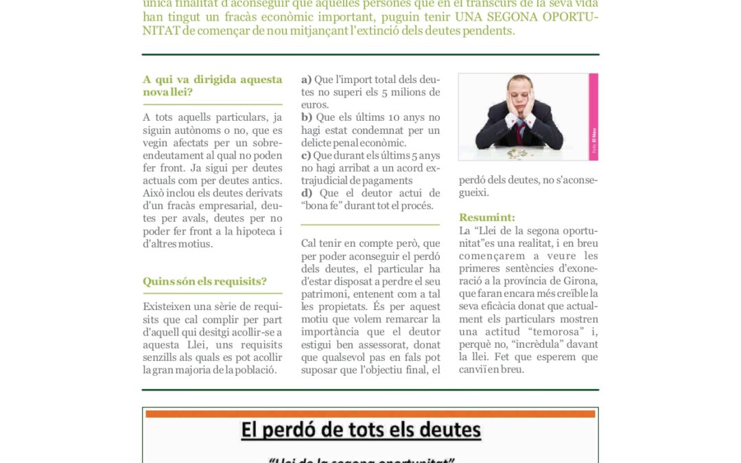 EL PERDÓ DELS DEUTES… UN MITE O UNA REALITAT?